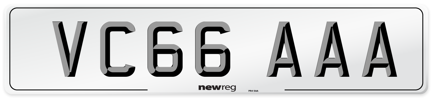 VC66 AAA Number Plate from New Reg